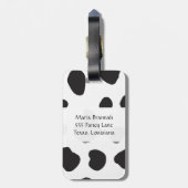 Kuhdruck, Kuhstrümpfe, schwarz-weiß, Monogramm Gepäckanhänger (Rückseite vertikal)