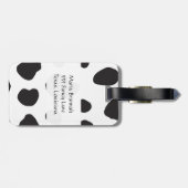 Kuhdruck, Kuhstrümpfe, schwarz-weiß, Monogramm Gepäckanhänger (Rückseite horizontal)