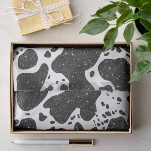 Kuhdruck mit Glitzer Seidenpapier (Geschenk)