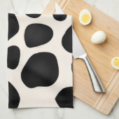 Kuhdruck mit schwarzen und weißen Flecken Geschirrtuch (Viertel Falte)