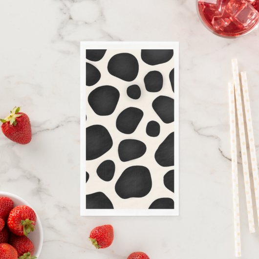 Kuhdruck mit schwarzen und weißen Flecken Serviette (Beispiel)