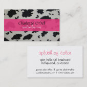 Kuhdruck; Rosa Visitenkarte (Vorne/Hinten)