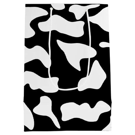 Kuhdruck Schwarz-weiß Mittlere Geschenktüte (Rückseite)