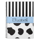 Kuhdruck, Streifen, Schwarz und Weiß, Ihr Name Notizblock (Vorderseite)