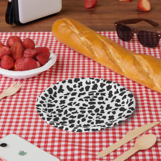 Kuhdruckmuster Pappteller (Picknick)