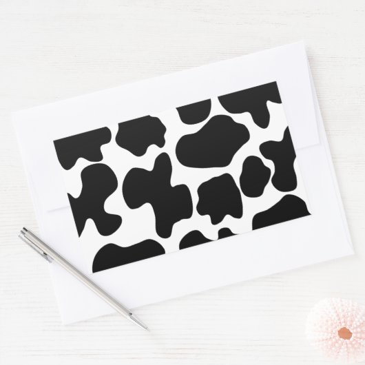 Kuhdruckmuster Rechteckiger Aufkleber (Umschlag)