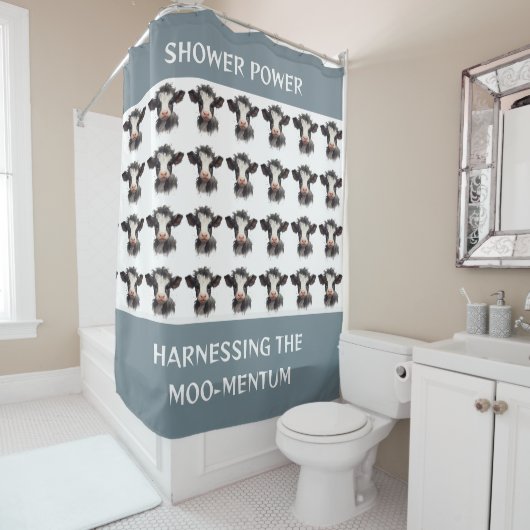 Kuhdusche Power: das Moo-Mentum nutzen Duschvorhang (Beispiel)