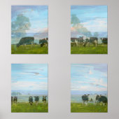 Kühe Ackerland Abstrakt Print Set (Vorderseite)