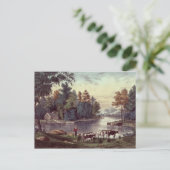 Kühe am Ufer eines Sees Postkarte (Stehend Vorderseite)