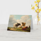 Kühe auf der Weide | Eugène Joseph Verboeckhoven Karte (Gelbe Blume)