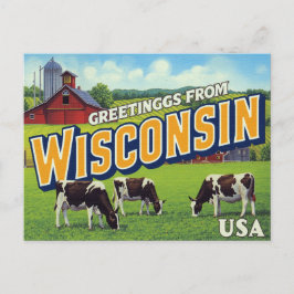 Kühe auf einer Wisconsin-Milchfarm Grüße Postkarte