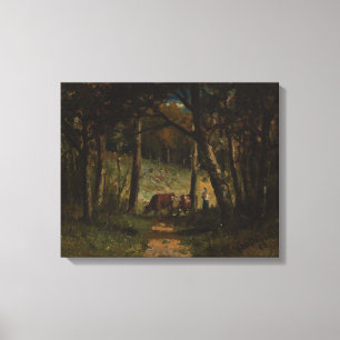 Kühe auf Forstweg - Edward Banister Leinwanddruck