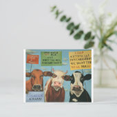 Kühe auf Streik Postkarte (Stehend Vorderseite)