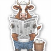Kühe auf Toilette , Landwirtschafts- und Tierzucht Aufkleber (Vorderseite)