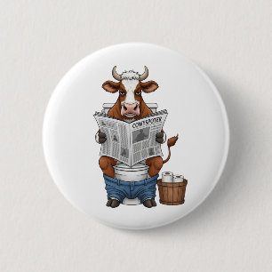 Kühe auf Toilette , Landwirtschafts- und Tierzucht Button