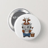 Kühe auf Toilette , Landwirtschafts- und Tierzucht Button (Vorne & Hinten)