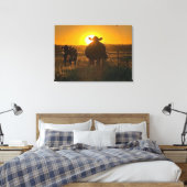 Kühe bei Sonnenuntergang Leinwanddruck (Insitu (Schlafzimmer))