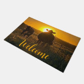Kühe bei Sonnenuntergang Willkommen Fußmatte (Schrägansicht)