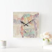 Kühe der Aquakultur Quadratische Wanduhr (Zuhause)