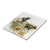 Kühe der Vintagen Art Fliese (Seite)