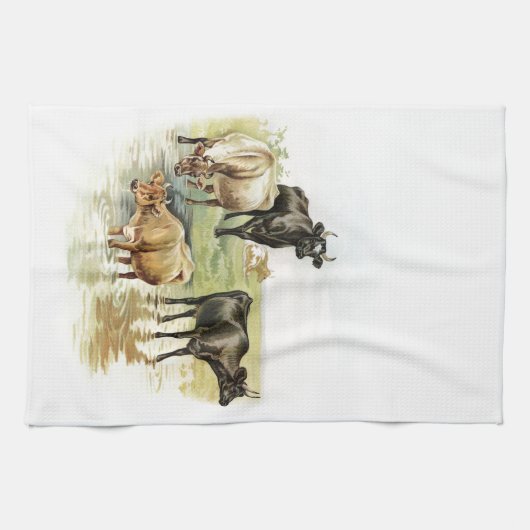 Kühe der Vintagen Art Geschirrtuch (Horizontal)