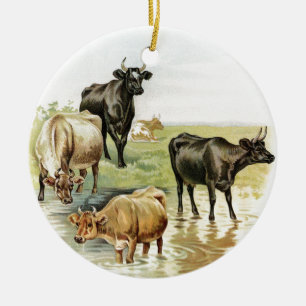 Kühe der Vintagen Art Keramikornament