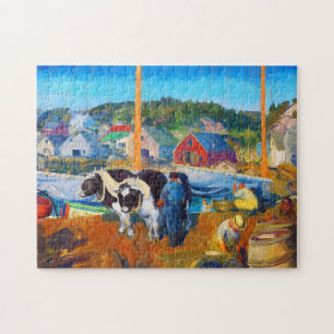 Kühe, Dock von George Wesley Bellows Puzzle