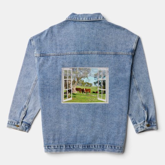 Kühe durch mein Fenster, Denim Jacket Jeansjacke (Rückseite)