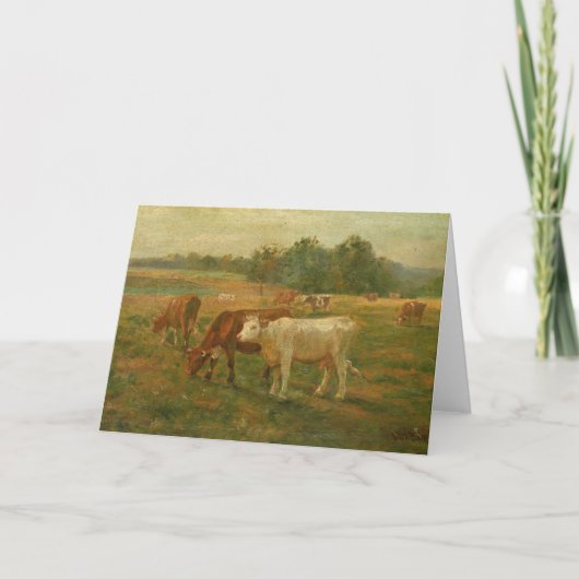 Kühe - Edward Mitchell Banister - c1890 Karte (Vorderseite)