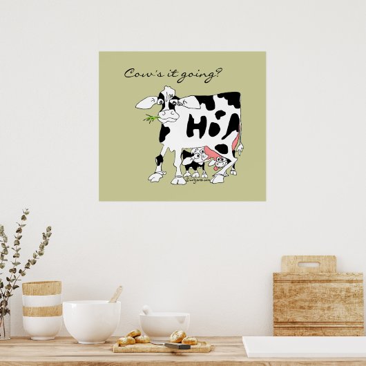Kühe geht's? Poster Print (Küche)