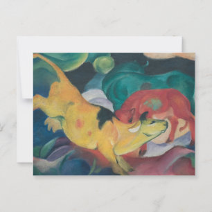 Kühe, gelb-rot-grün (1912) von Franz Marc Postkarte