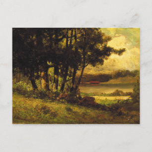 Kühe Grazing nahe Fluss - Edward Banister Postkarte