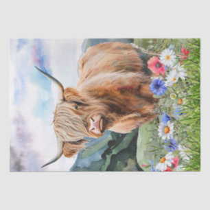 Kühe Hochland-Weide Seidenpapier