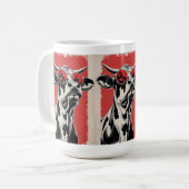 Kühe Illustration mit roter Sonnenbrille Kaffeetasse (Vorderseite Links)