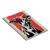 Kühe Illustration mit roter Sonnenbrille Notizblock (Rechte Seite)