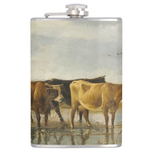 Kühe im Fluss Aelbert Cuyp Flachmann (Vorderseite)