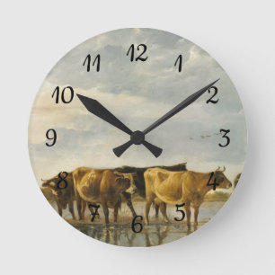 Kühe im Fluss Aelbert Cuyp Runde Wanduhr