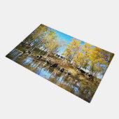 Kühe im Herbst bei der Teichmatte Fußmatte (Schrägansicht)