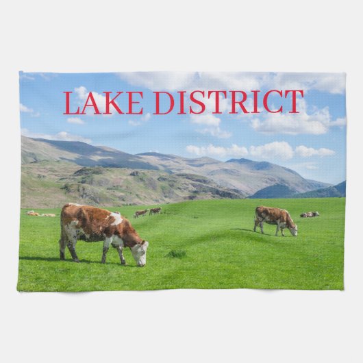 Kühe im Lake District Weidehandtuch Geschirrtuch (Horizontal)