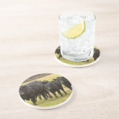 Kühe im Regen Untersetzer (Seite)