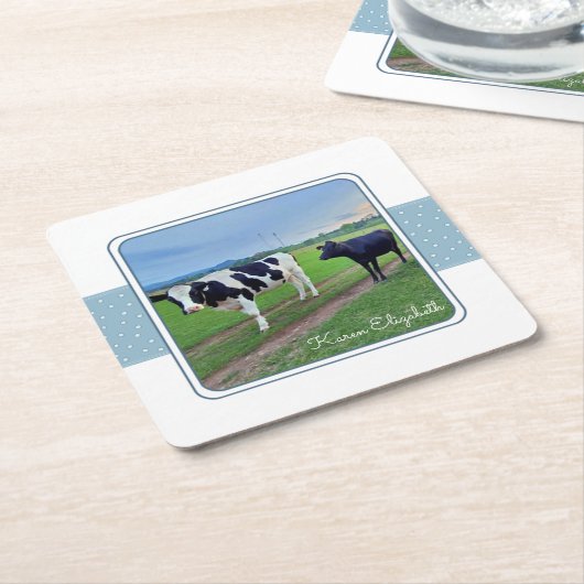 Kühe im Set "Weide"-Untersetzer Rechteckiger Pappuntersetzer (angewinkelt)