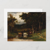 Kühe im Stream in der Nähe von Bäumen - Edward Ban Postkarte (Vorne/Hinten)
