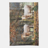 Kühe im Wald Geschirrtuch (Vertikal)