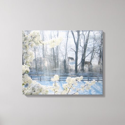 Kühe im Winter Leinwanddruck (Vorderseite)