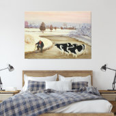 Kühe im Winter Leinwanddruck (Insitu (Schlafzimmer))