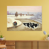 Kühe im Winter Leinwanddruck (Insitu (Wohnzimmer))