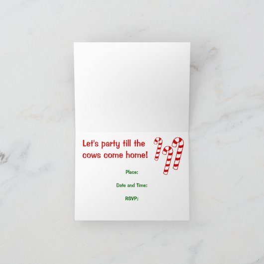 Kühe in der einladung (Innenseite)