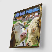 Kühe in der Liebe zu lustig Quadratische Wanduhr (Winkel)