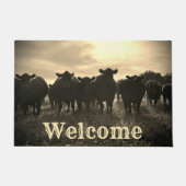 Kühe in der Weide - Sepia Tone Fußmatte (Vorderseite)