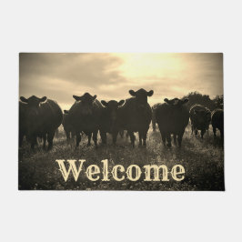 Kühe in der Weide - Sepia Tone Fußmatte